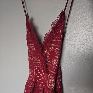 Vici Red Burgundy Mosaic Maxi Dress